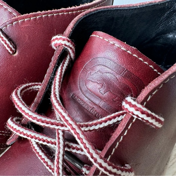 Marc Ecko Burgundy Red Leather Lace Up Hiking Chukka Ankle Boots‎ Mens Size 6.5 - Picture 12 of 16